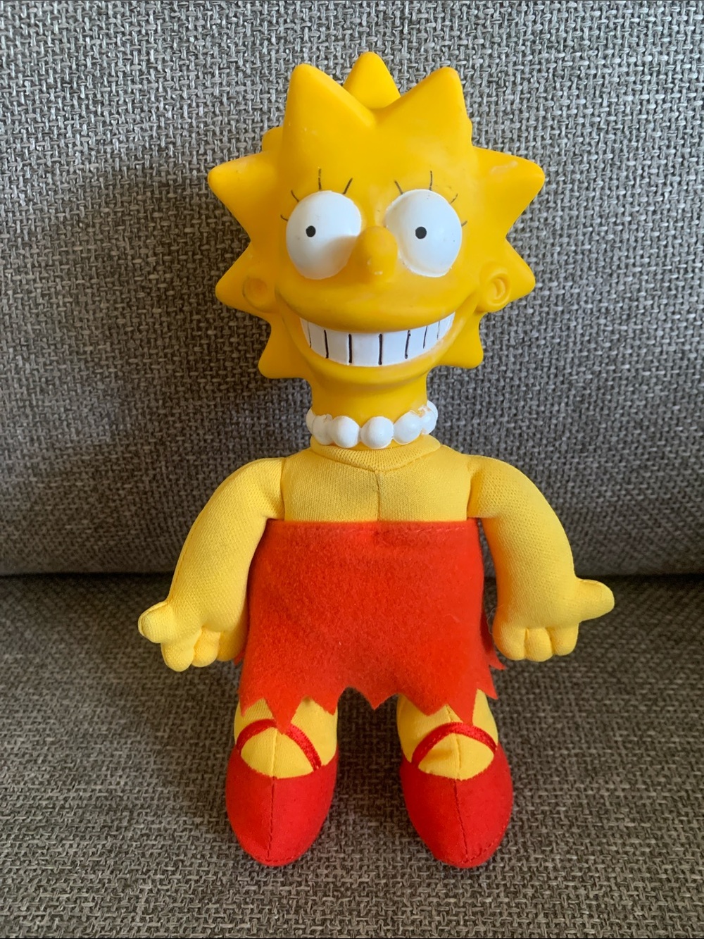 1990s The Simpsons Lisa Simpson Character Plush Doll Figure Rubber Head 8”